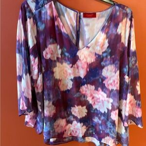 Jennifer Lopez Purple and Pink Floral Blouse
